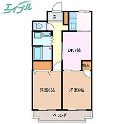 ロイヤルマンションHAMADA 2DKの間取図画像