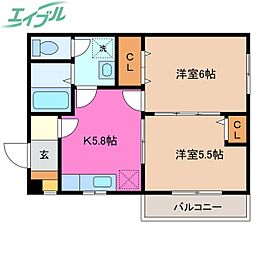 ヴィア・ラッテア 2Kの間取図画像