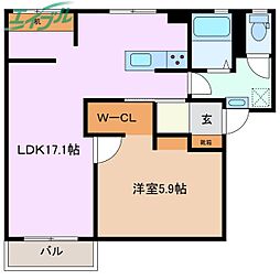 オーシャン城西D棟 1階/-