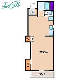 生川コーポ ワンルームの間取図画像