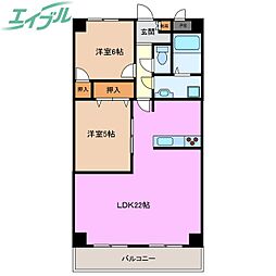プロミネント四日市 2LDKの間取図画像