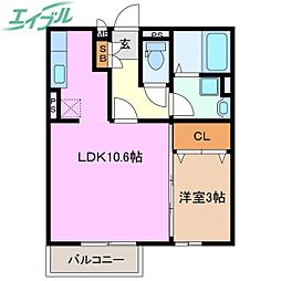 タカオ 1LDKの間取図画像