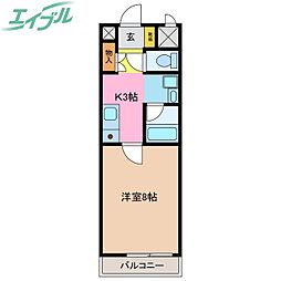 T'Sスクエアー 1Kの間取図画像