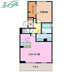 エスペランサS3A 1LDKの間取図画像