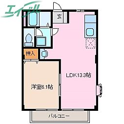ル・パティオ 1LDKの間取図画像