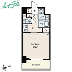 S-RESIDENCE四日市安島aloggio 1Kの間取図画像