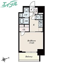 S-RESIDENCE四日市安島aloggio 1Kの間取図画像