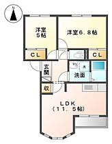 グレース・Ａ 205 ｜ 三重県三重郡菰野町大字永井（賃貸アパート2LDK・2階・52.89㎡） その2