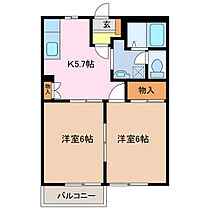 プリンスハイランド　Ａ棟 201 ｜ 三重県四日市市まきの木台１丁目（賃貸アパート2K・2階・38.83㎡） その2