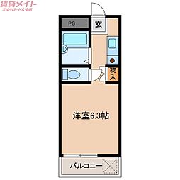KOMO ワンルームの間取図画像