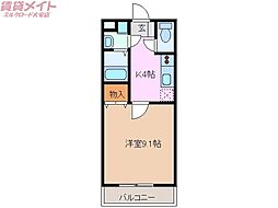 ブランメゾン 1Kの間取図画像
