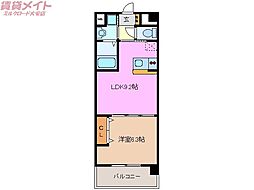 ラ・ラ・ガーデン 1LDKの間取図画像