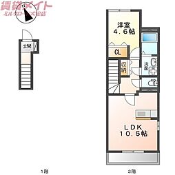 レイクサイド両ケ池3 1LDKの間取図画像