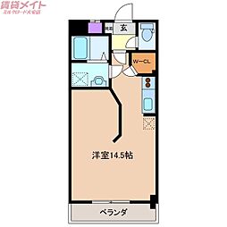 大安ヒルズ ワンルームの間取図画像