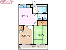 メゾン27 2DKの間取図画像