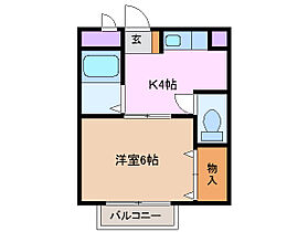 エバーグリーン森 210 ｜ 三重県四日市市日永１丁目（賃貸アパート1K・2階・22.52㎡） その2