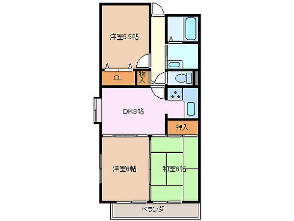 コスモヒルズ 201｜三重県四日市市日永西３丁目(賃貸マンション3DK・2階・59.25㎡)の写真 その2