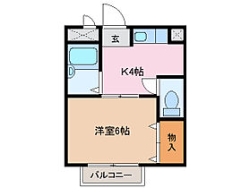 エバーグリーン森 202 ｜ 三重県四日市市日永１丁目（賃貸アパート1K・2階・22.52㎡） その2