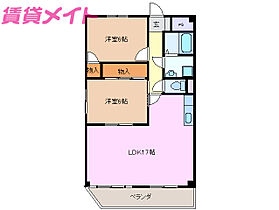 三重県四日市市久保田1丁目（賃貸マンション2LDK・3階・65.00㎡） その2