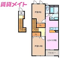 メゾン・ド・カルミア 2LDKの間取図画像