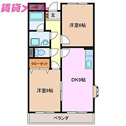 グランメール27 2DKの間取図画像