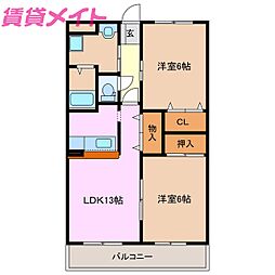 グリーンヒルズ 2階/-