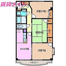 プラム・スクエア 3DKの間取図画像