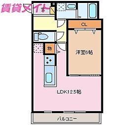 グラン・ルミエール 1LDKの間取図画像