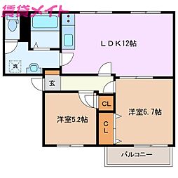 グランドール日永C棟 2階/-