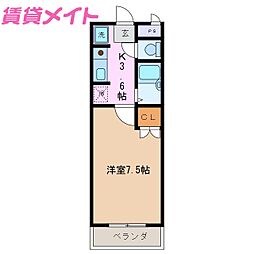 ユーミー日愛マンション 1Kの間取図画像
