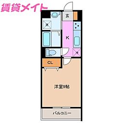 ベレッツァ四日市ときわ 1Kの間取図画像