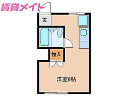 レジデンス北五味塚 ワンルームの間取図画像