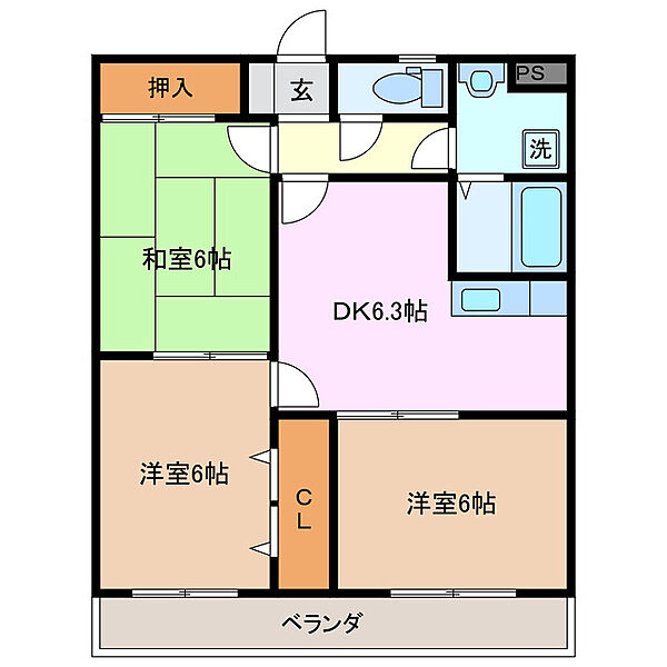 三重県鈴鹿市安塚町(賃貸アパート3DK・1階・51.63㎡)の写真 その2