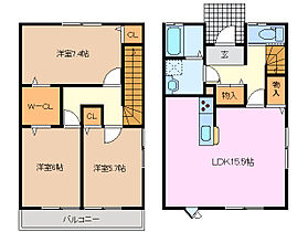 ハッピークローバー　I A ｜ 三重県鈴鹿市住吉２丁目（賃貸テラスハウス3LDK・1階・87.88㎡） その2