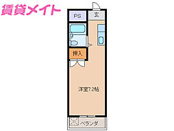 トマトハイツ 2階ワンルームの間取り