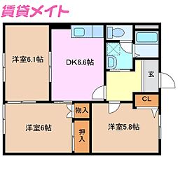 アメニティ亀山G棟 1階/-