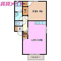 ベルサイド 1LDKの間取図画像