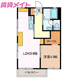 グリーンメゾン 1LDKの間取図画像