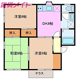 ハミングタウン 3DKの間取図画像