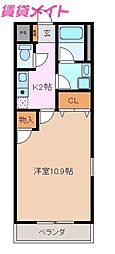 メゾンセントレア1 1Kの間取図画像