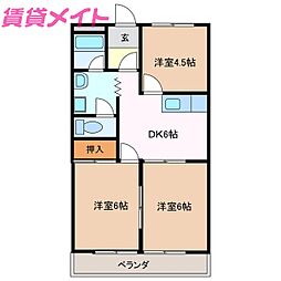 エクセル東山南館 3DKの間取図画像
