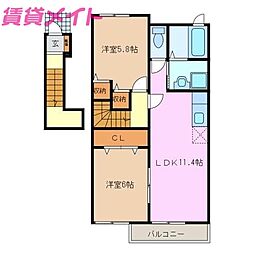 ソレアードKIII　B 2階/-