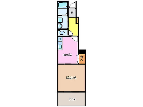 れじでんすなぎさ通り　1号館 102｜三重県津市末広町(賃貸アパート1DK・1階・34.91㎡)の写真 その2