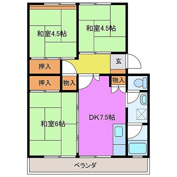 上浜団地2号棟 806｜三重県津市上浜町４丁目(賃貸マンション3DK・8階・59.30㎡)の写真 その2