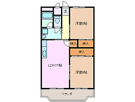 平和ビル 403 ｜ 三重県津市白塚町（賃貸マンション2LDK・4階・53.00㎡） その2