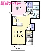 三重県津市栗真中山町（賃貸アパート1LDK・1階・45.31㎡） その2