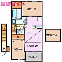 三重県津市一身田中野（賃貸アパート2LDK・2階・55.10㎡） その2