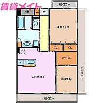 三重県津市上浜町1丁目（賃貸マンション2LDK・5階・80.40㎡） その2