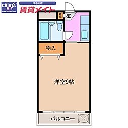 カーサ・ドゥーズ 1Kの間取図画像