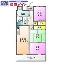 Espoir壱番館 3LDKの間取図画像